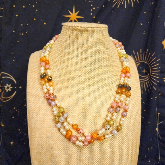 Treska Multi-Layer Beaded Multicolor Necklace - Picture 1 of 3
